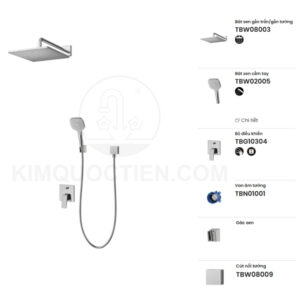 Sen tắm âm tường TOTO TBG10304VA/TBN01001B/TBW08003A/TBW02005V/TBW08009A nóng lạnh