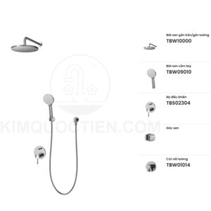 Sen tắm âm tường TOTO TBS02304B/TBW10000V/TBW09010V/TBW01014B nóng lạnh