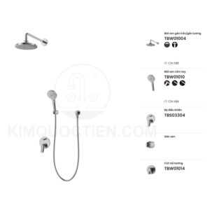 Sen tắm âm tường TOTO TBS03304B/TBW01004A/TBW01008V/TBW01014B nóng lạnh