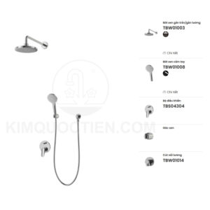 Sen tắm âm tường TOTO TBS04304B/TBW01003A/TBW01008V/TBW01014B nóng lạnh