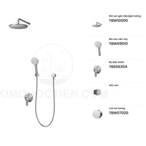 Sen tắm âm tường TOTO TBS06304A/TBS01304B1/TBW10000V/TBW09010V/TBW07020A nóng lạnh