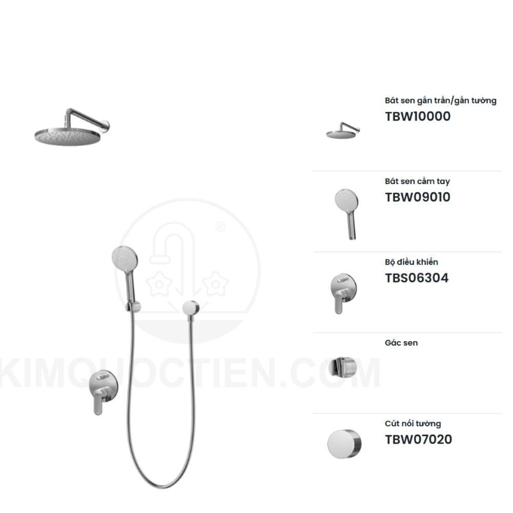 Sen tắm âm tường TOTO TBS06304A/TBS01304B1/TBW10010V/TBW09010V/TBW07020A nóng lạnh