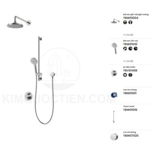 Sen tắm âm tường TOTO TBV01408B/TBN01001B/TBW01004V/TBW01010V/TBW07020A/TBW01016B điều chỉnh nhiệt độ