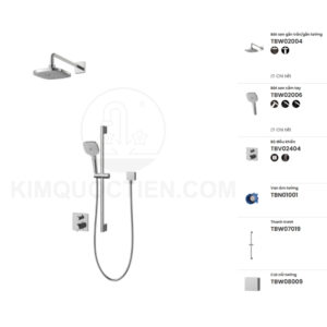 Sen tắm âm tường TOTO TBV02404B/TBN01001B/TBW01004A/TBW01010V/TBW08009A/TBW07019A điều chỉnh nhiệt độ