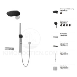 Sen tắm âm tường TOTO TBV11120A/TBN11BC0A/TBW15AB0A/TBW15CE0A/TBW160N0A/TBW160V0A điều chỉnh nhiệt độ