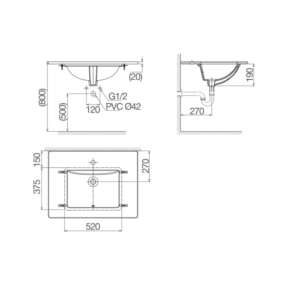 Chậu đặt âm bàn US3