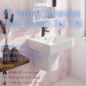 Lavabo treo tường Caesar LF5263/PF2463 chân lửng