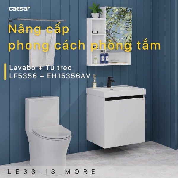 Tủ lavabo Caesar LF5356/EH15356AV 60cm màu trắng