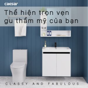 Tủ lavabo Caesar LF5357/EH15357CLV 70cm màu trắng hộc trái
