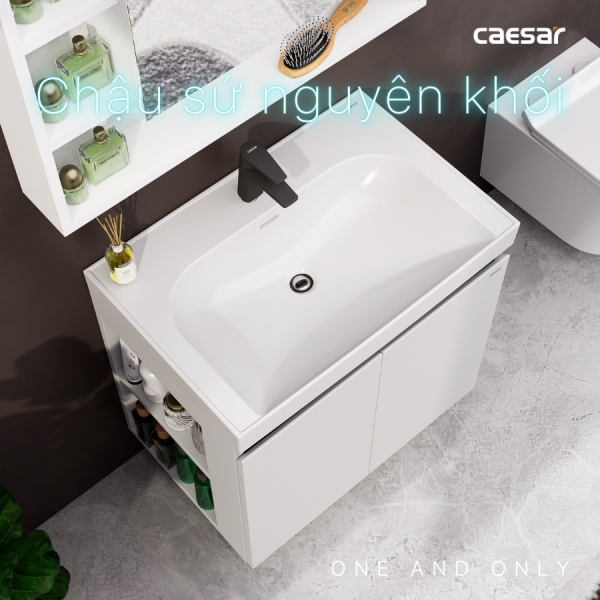 Tủ lavabo Caesar LF5357/EH15357CLV 70cm màu trắng hộc trái