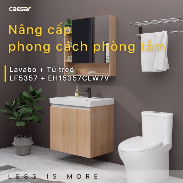 Tủ lavabo Caesar LF5357/EH15357CLW7V 70cm màu vân gỗ hộc trái