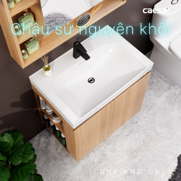 Tủ lavabo Caesar LF5357/EH15357CLW7V 70cm màu vân gỗ hộc trái