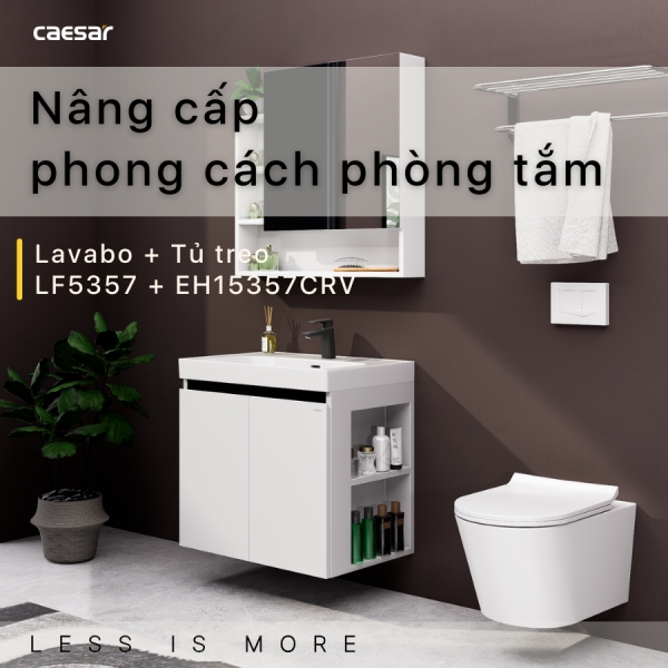 Tủ lavabo Caesar LF5357/EH15357CRV 70cm màu trắng hộc phải
