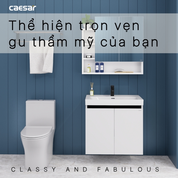 Tủ lavabo Caesar LF5357/EH15357CRV 70cm màu trắng hộc phải