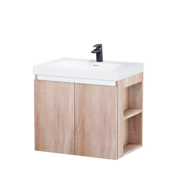 Tủ lavabo Caesar LF5357/EH15357CRW7V 70cm màu vân gỗ hộc phải
