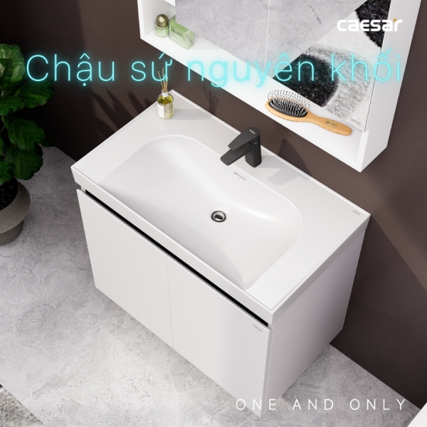 Tủ lavabo Caesar LF5358/EH15358CLV 80cm màu trắng hộc trái