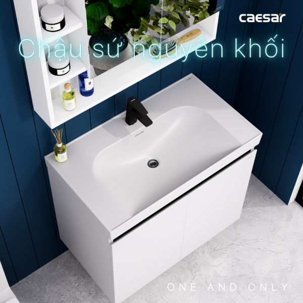 Tủ lavabo Caesar LF5358/EH15358CRV 80cm màu trắng hộc phải