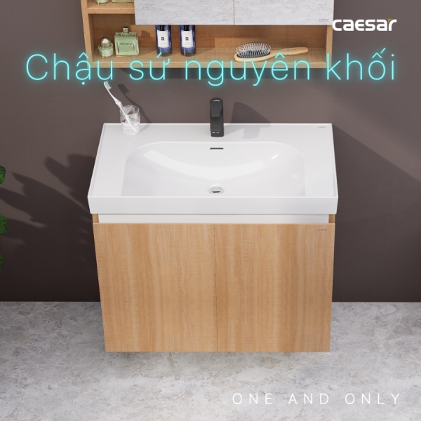 Tủ lavabo Caesar LF5358/EH15358CRW7V 80cm màu vân gỗ hộc phải
