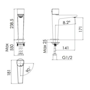 Vòi chậu lavabo nóng lạnh Viglacera VG136.1