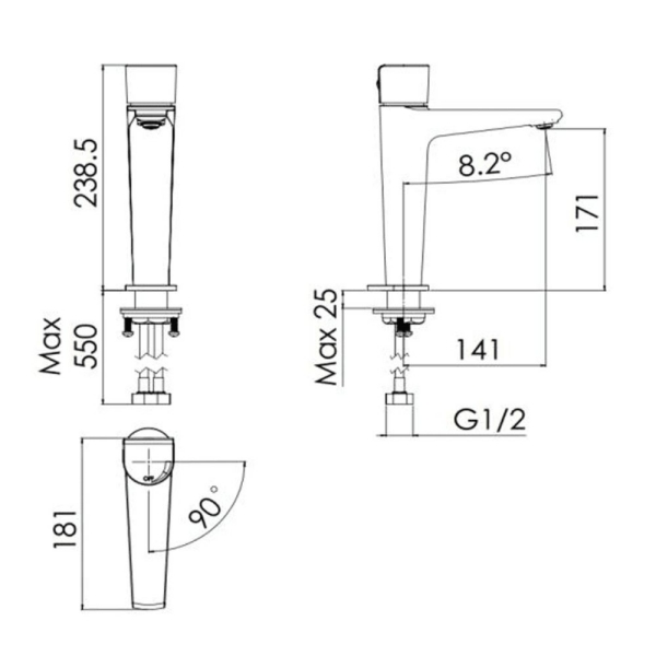 Vòi chậu lavabo nóng lạnh Viglacera VG136.1