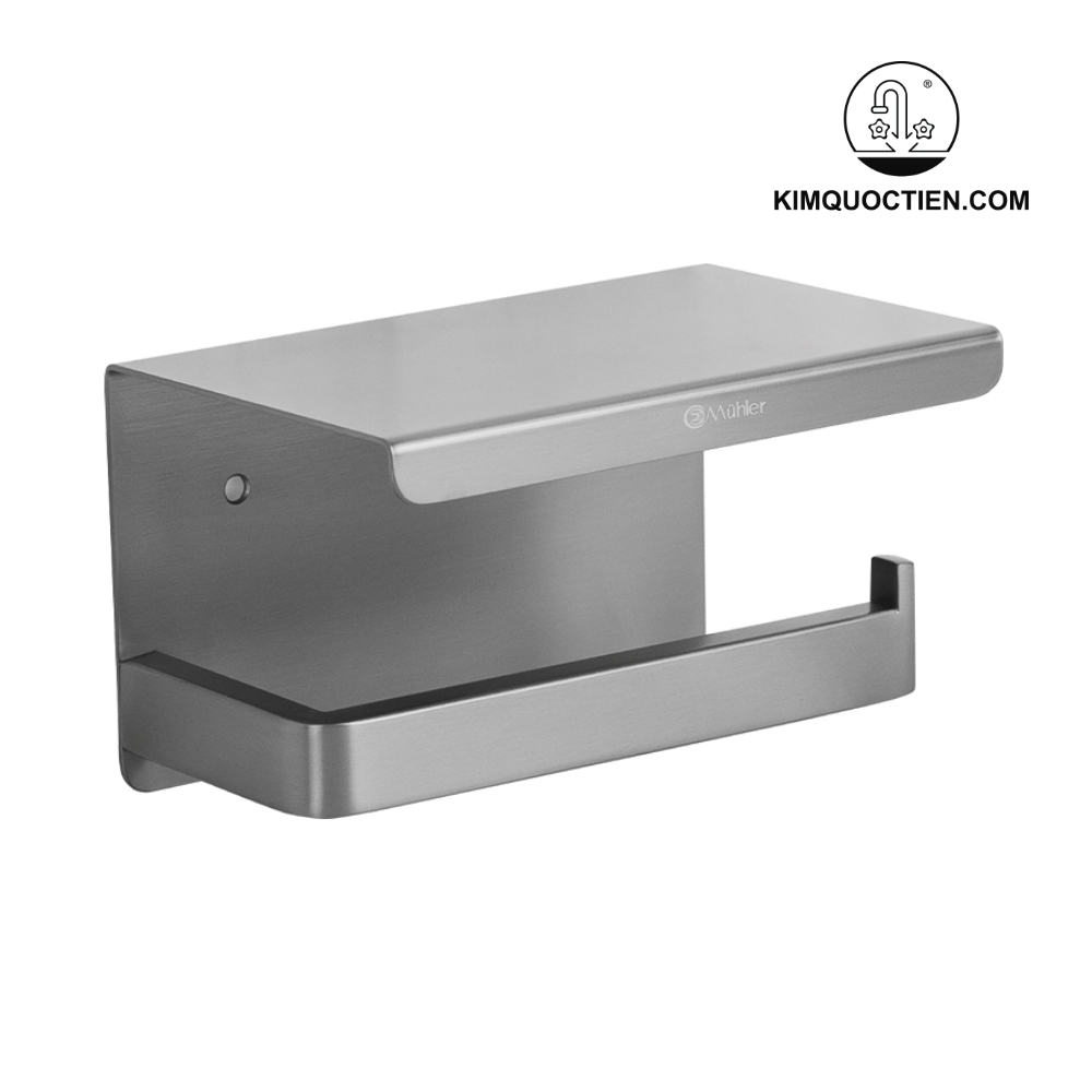 Lô giấy đa năng với kệ để đồ, tiện đặt điện thoại hoặc vật dụng nhỏ, tối ưu không gian phòng tắm