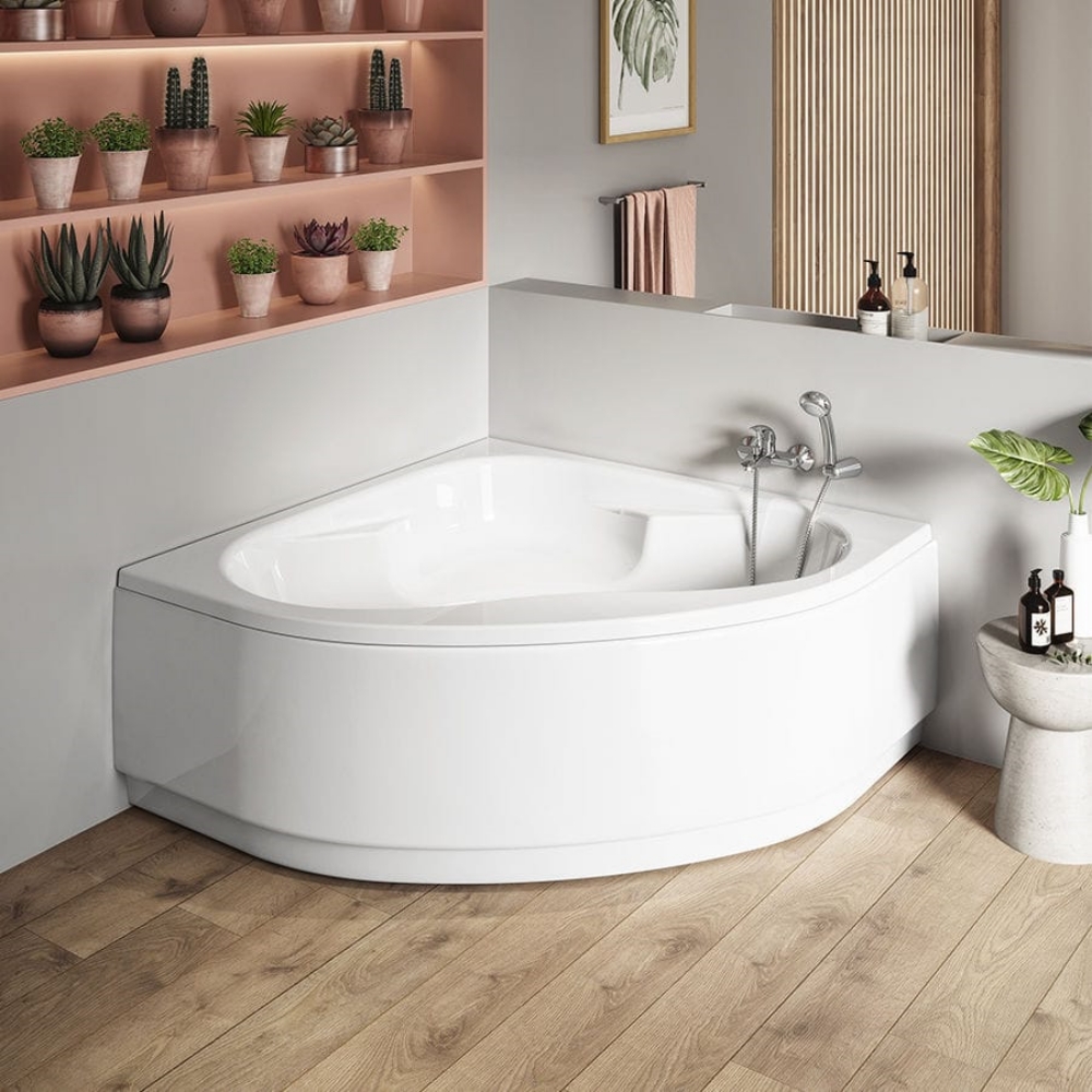 Bồn tắm góc phù hợp với các không gian có diện tích nhỏ
