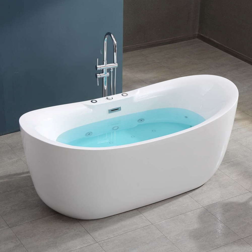 Bồn tắm đặt sàn massage Mowoen thư giãn tối ưu với sục nước, sục khí