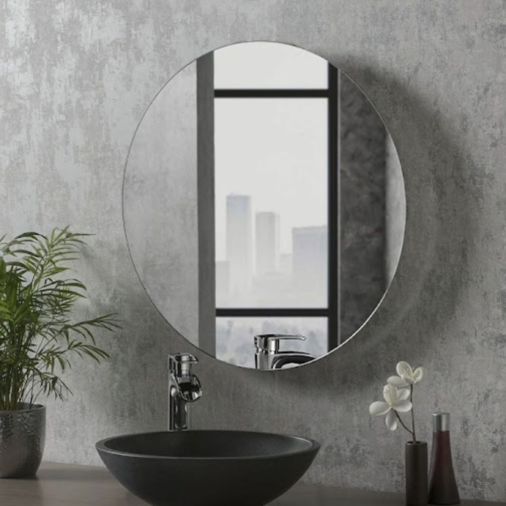 Gương TOTO sử dụng kính cường lực dày 10 mm với bề mặt được xử lý để giảm bám hơi nước và hạn chế ố màu