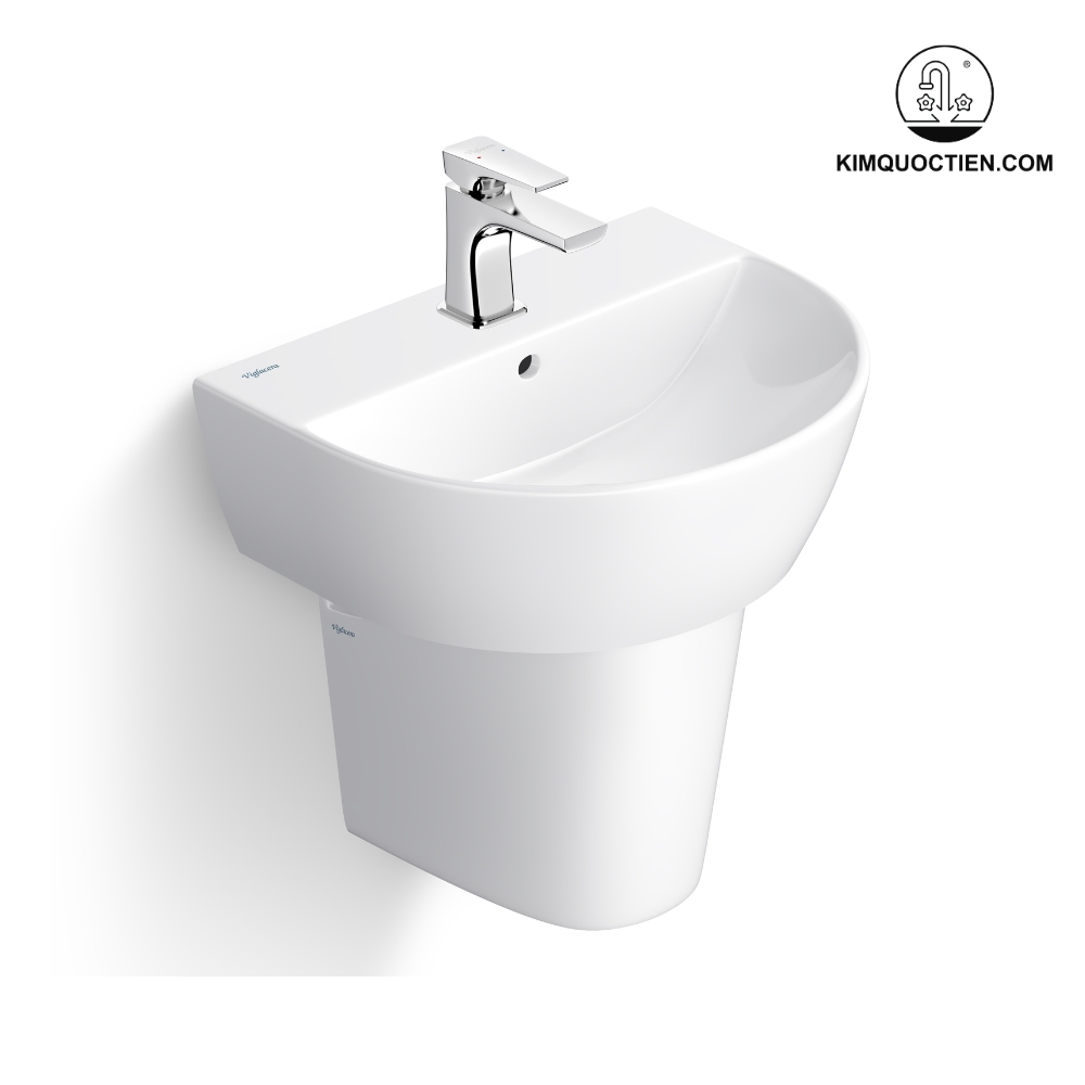 Bề mặt Lavabo Viglacera treo tường được phủ men mang giúp hạn chế bám bẩn hiệu quả