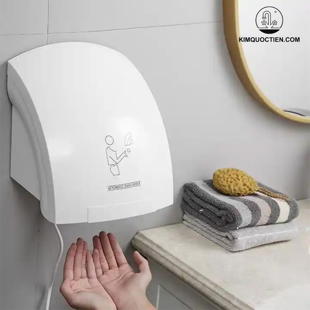 Máy sấy tay là thiết bị được sử dụng để để làm khô bàn tay và thay thế khăn giấy