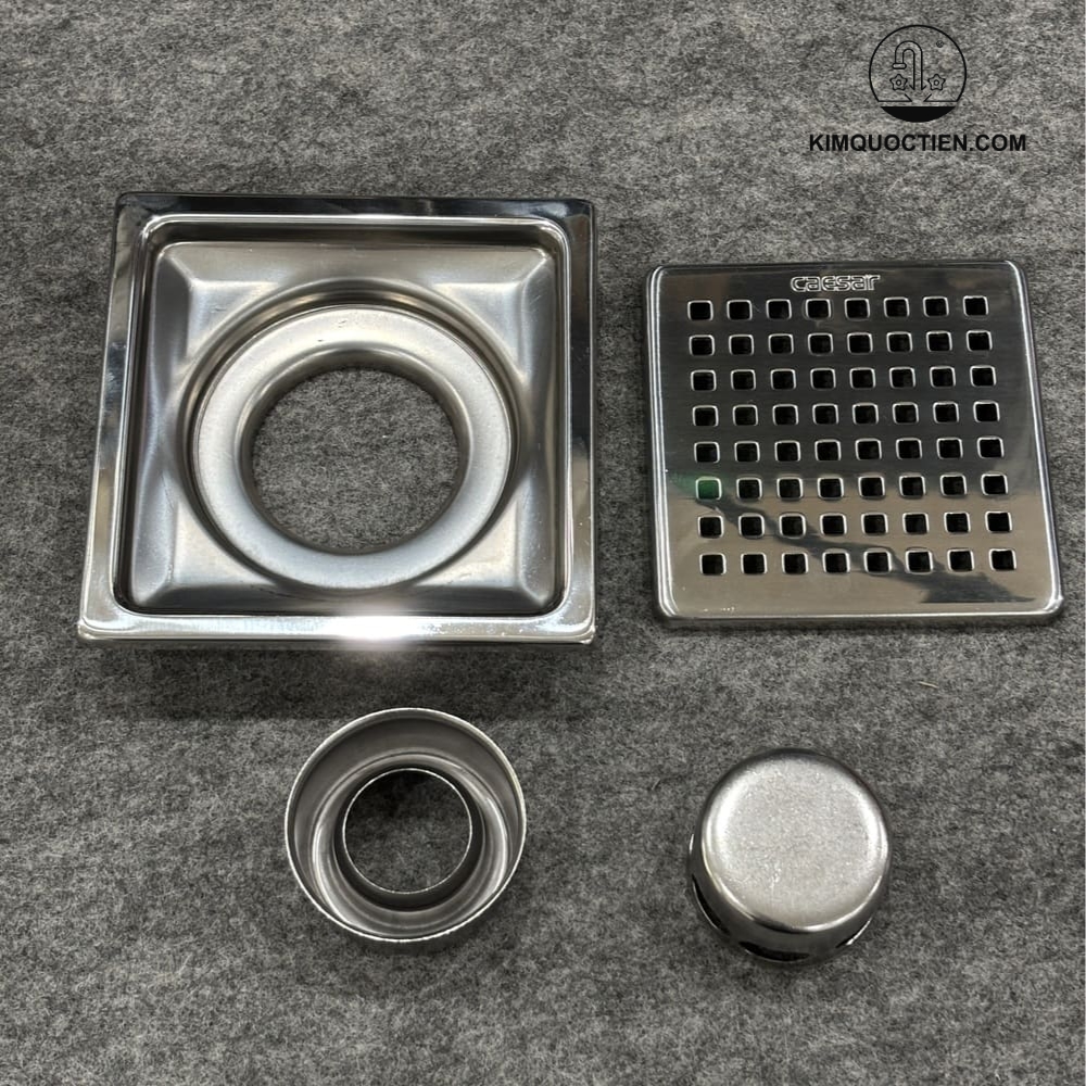 Phễu thoát sàn Caesar có khả năng thoát nước ổn định nhờ lưới lọc giữ rác giúp hạn chế tắc nghẽn đường ống