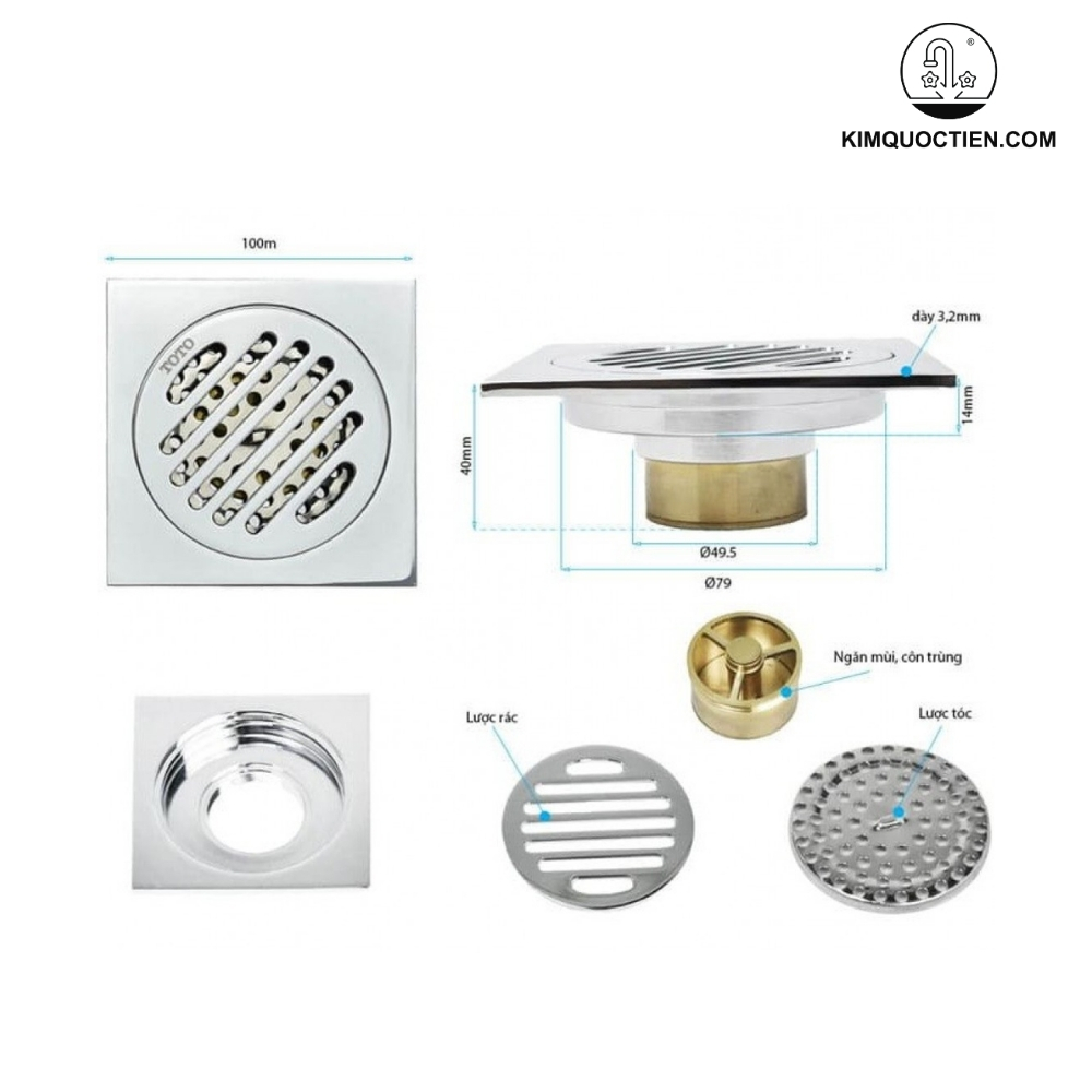 Phễu thoát sàn TOTO được đánh giá cao về mẫu mã và khả năng thoát nước hiệu quả