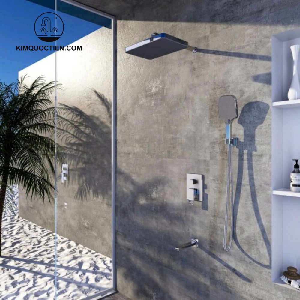 Vòi sen Caesar âm tường gọn gàng, lắp đặt thẩm mỹ cho phòng tắm