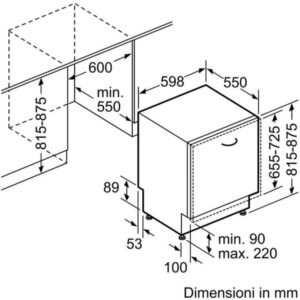 Bản vẽ Máy rửa bát bán âm SMI46MS03E series 4