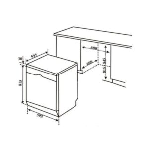 Bản vẽ Máy rửa bát độc lập SMS4HMI07E series 4