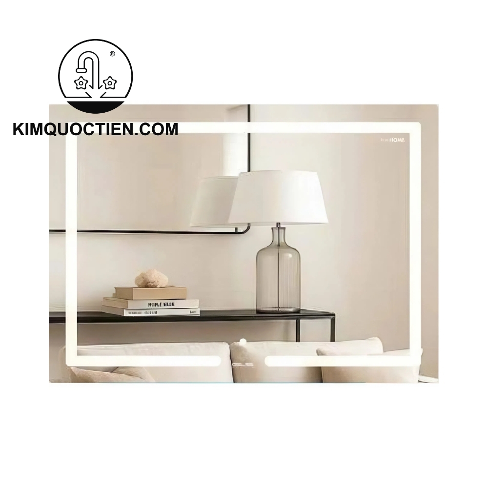 Gương LED Neon ánh sáng trắng đều, kết cấu chắc chắn, phù hợp sử dụng trong môi trường phòng tắm ẩm ướt.