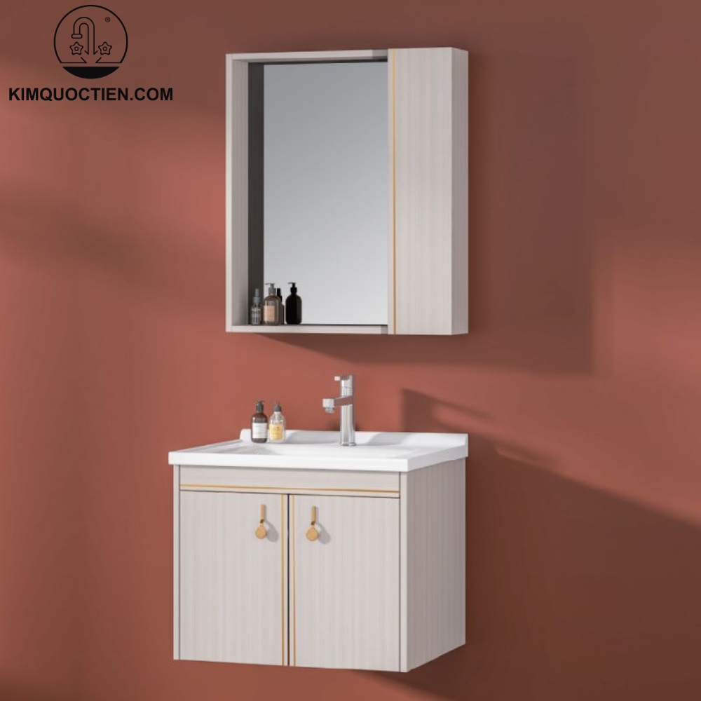 Tủ Chậu Phòng Tắm MOWOEN 600mm với thiết kế treo tường hiện đại, tủ gương LED rộng rãi giúp tối ưu lưu trữ, dễ vệ sinh và hỗ trợ thao tác cá nhân hằng ngày
