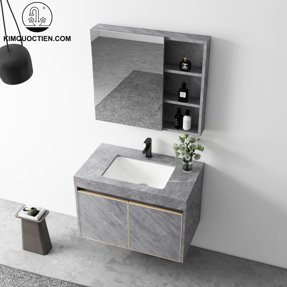 Tủ Chậu Phòng Tắm MOWOEN 800mm với thiết kế treo tường hiện đại, tích hợp tủ gương LED rộng rãi, giúp tối ưu lưu trữ – giữ phòng tắm luôn gọn gàng và dễ vệ sinh