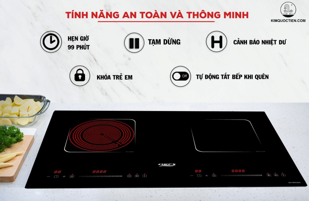 Bếp từ kết hợp hồng ngoại Chefs