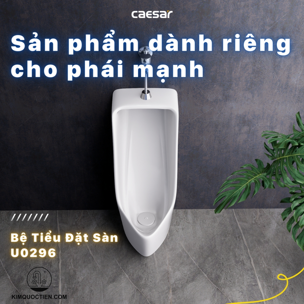 Bồn tiểu nam Caesar U0296 có bề mặt men sứ chống bám bẩn