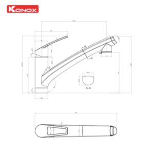 Vòi rửa bát Konox phong cách nội địa Nhật Bản Kira Chrome