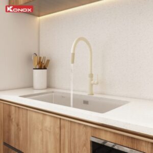 Vòi rửa bát dây rút Konox Lasi Nude tiết kiệm đến 40% lượng nước