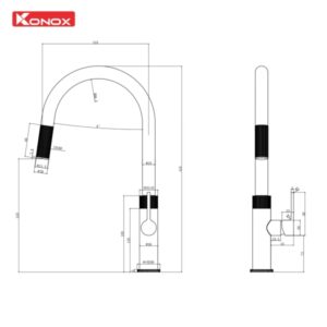 Vòi rửa bát dây rút Konox Lasi Orange