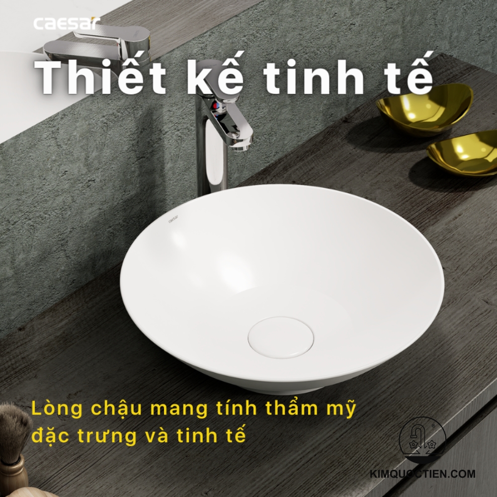 Lavabo Caesar L5221 đặt bàn tròn, sang trọng và dễ vệ sinh