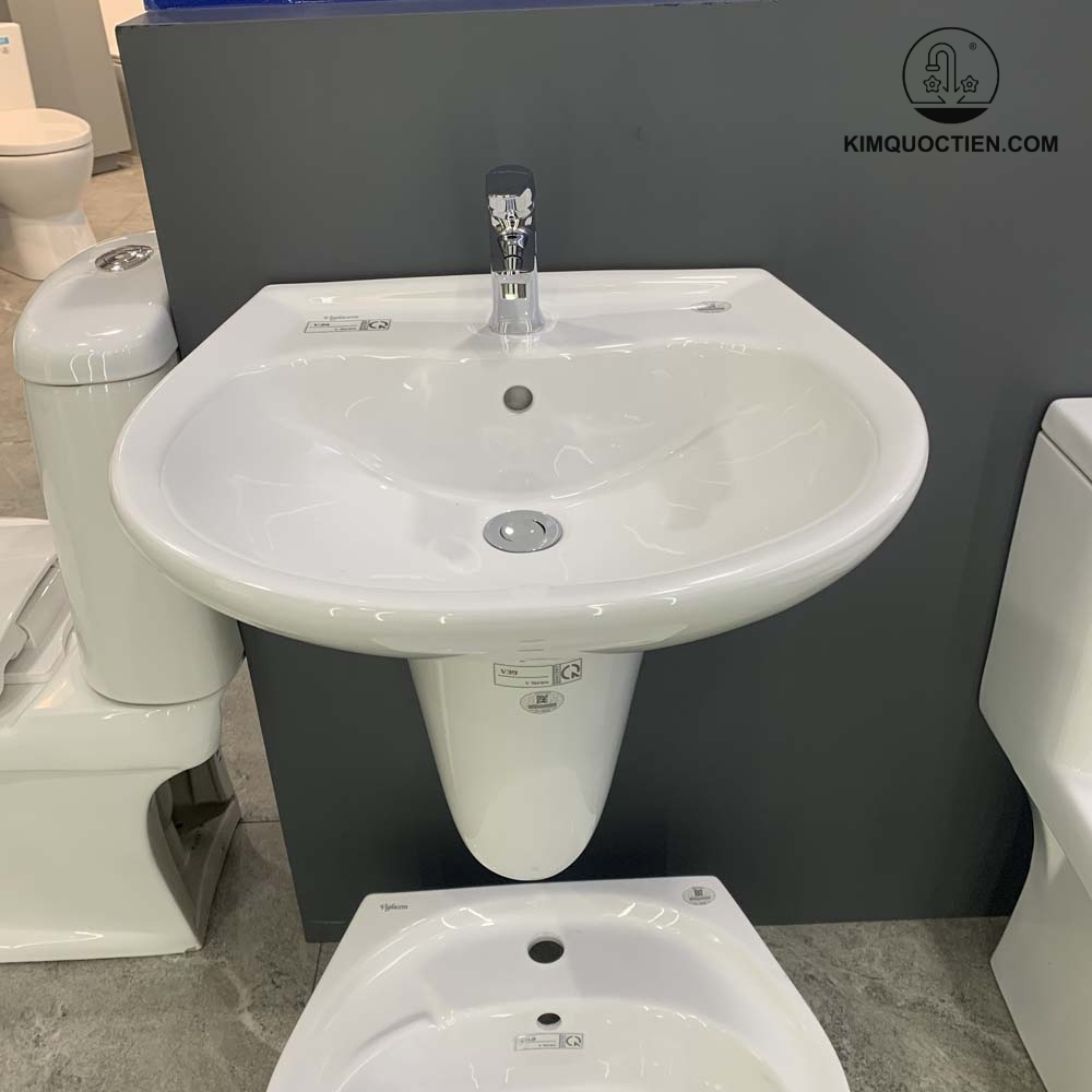 Lavabo Viglacera V39 có khả năng chống bám bẩn vượt trội nhờ lớp men phủ trên bề mặt