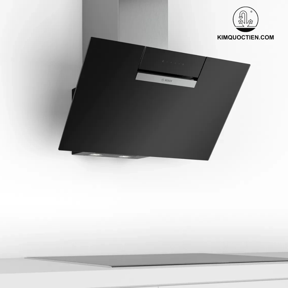 Máy hút mùi Bosch DWK87EM60B được sản xuất từ kính và inox cao cấp