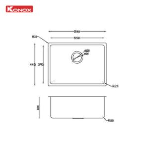Chậu rửa bát Konox Turkey Sink Neron 590U