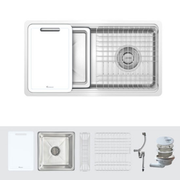 Chậu rửa bát Konox phong cách Nhật bề mặt mịn Tari 400SM chịu lực tốt