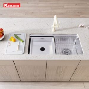 Chậu rửa bát Konox phong cách Nhật bề mặt mịn Tari 780SM thiết kế dáng vuông