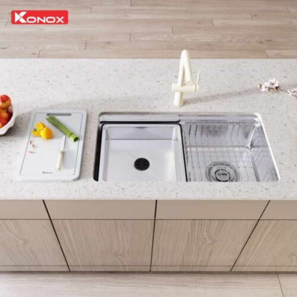 Chậu rửa bát Konox phong cách Nhật bề mặt mịn Tari 780SM thiết kế dáng vuông